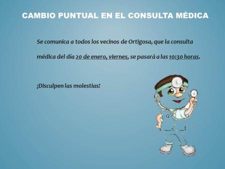 Imagen CAMBIO PUNTUAL EN LA CONSULTA MÉDICA