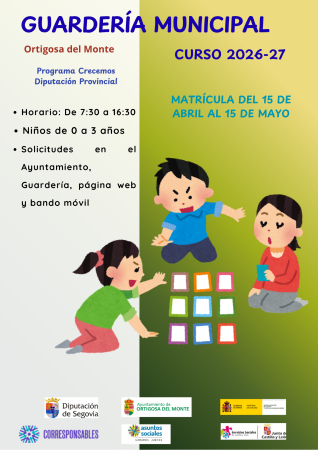 Imagen INSCRIPCIÓN GUARDERÍA. CURSO 2026-27