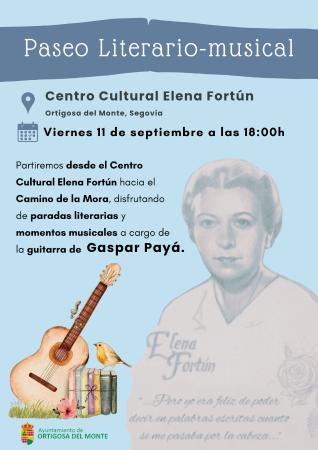 Imagen PASEO LITERARIO MUSICAL. VIERNES 11 DE SEPTIEMBRE, A LAS 18:00 H